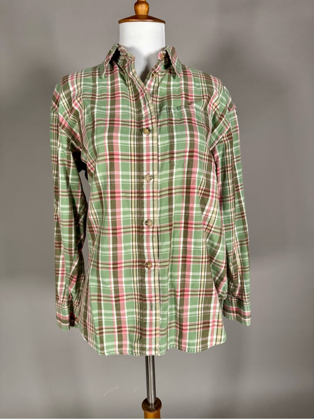 Ralph Lauren Mint Green and Pink Plaid Shirt